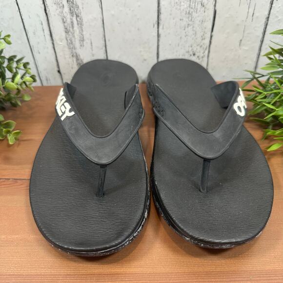 Oakley Men's B1B Flip Flop Black Sandals Size 11 - Picture 3 of 8